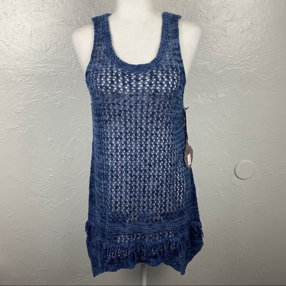 NWT Blue Knox Rose open knit woven tunic knit size Large - Picture 1 of 8